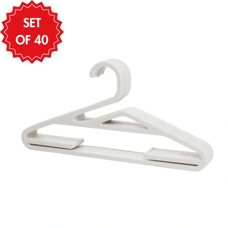 HOUZE - Hangers 5 Types [Grip n Hang | Luxe Velvet | Slim n Grip | Slide n Hang | TOCAR Kids] - Pack of 10|40 (Cream|Grey)